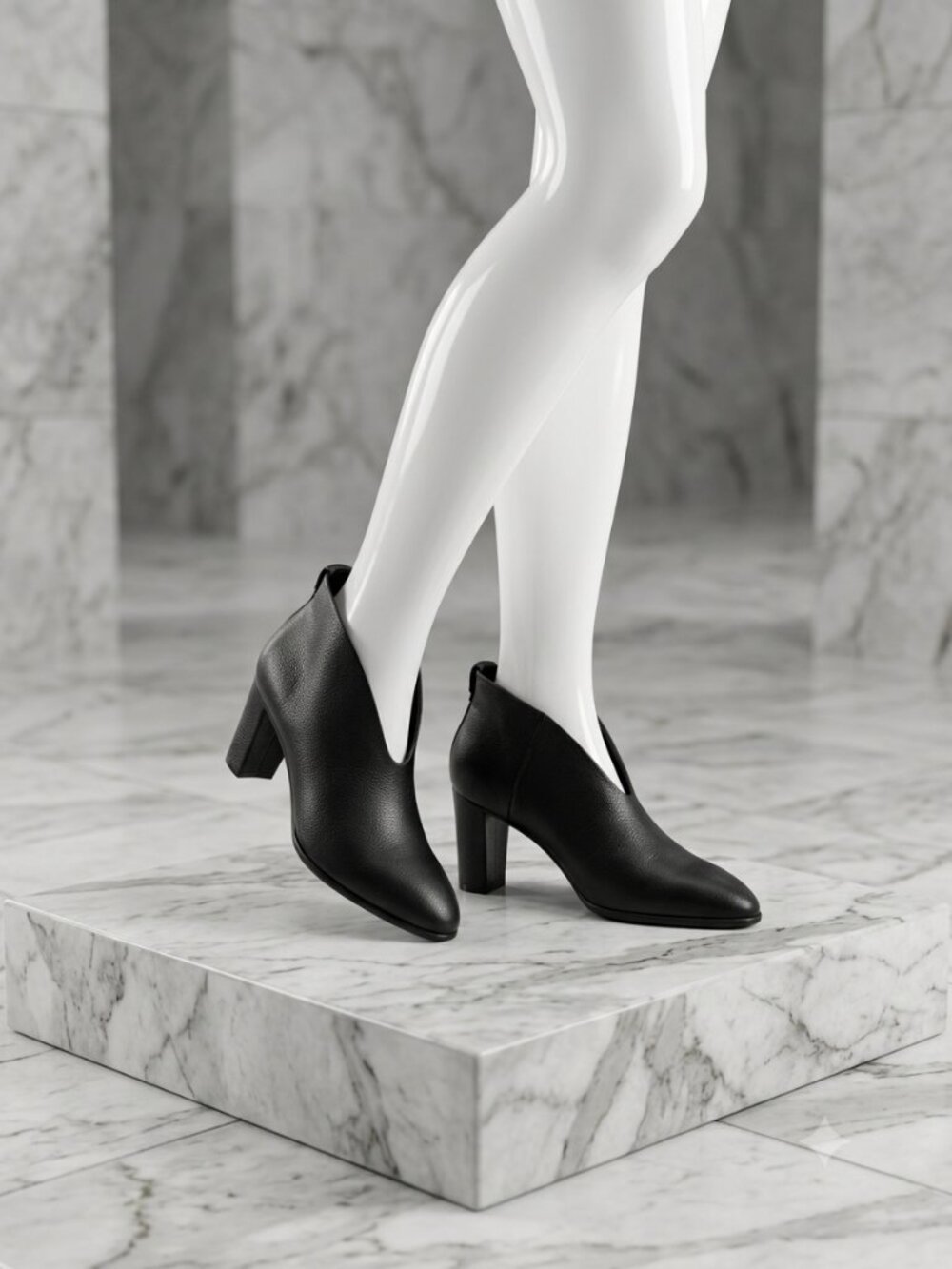 NWT Aerosoles Cayun Black Leather Ankle Booties Boots Chunky Heel Chic Fall Sz 9